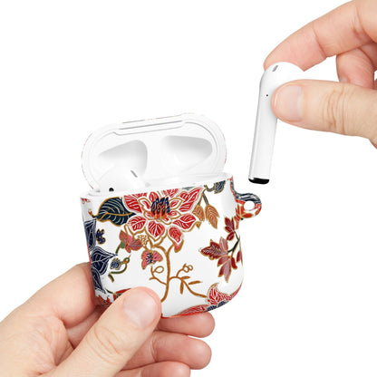 Floral Vintage AirPod Case — Red & Navy Botanical Protective Cover - DIGITAL X