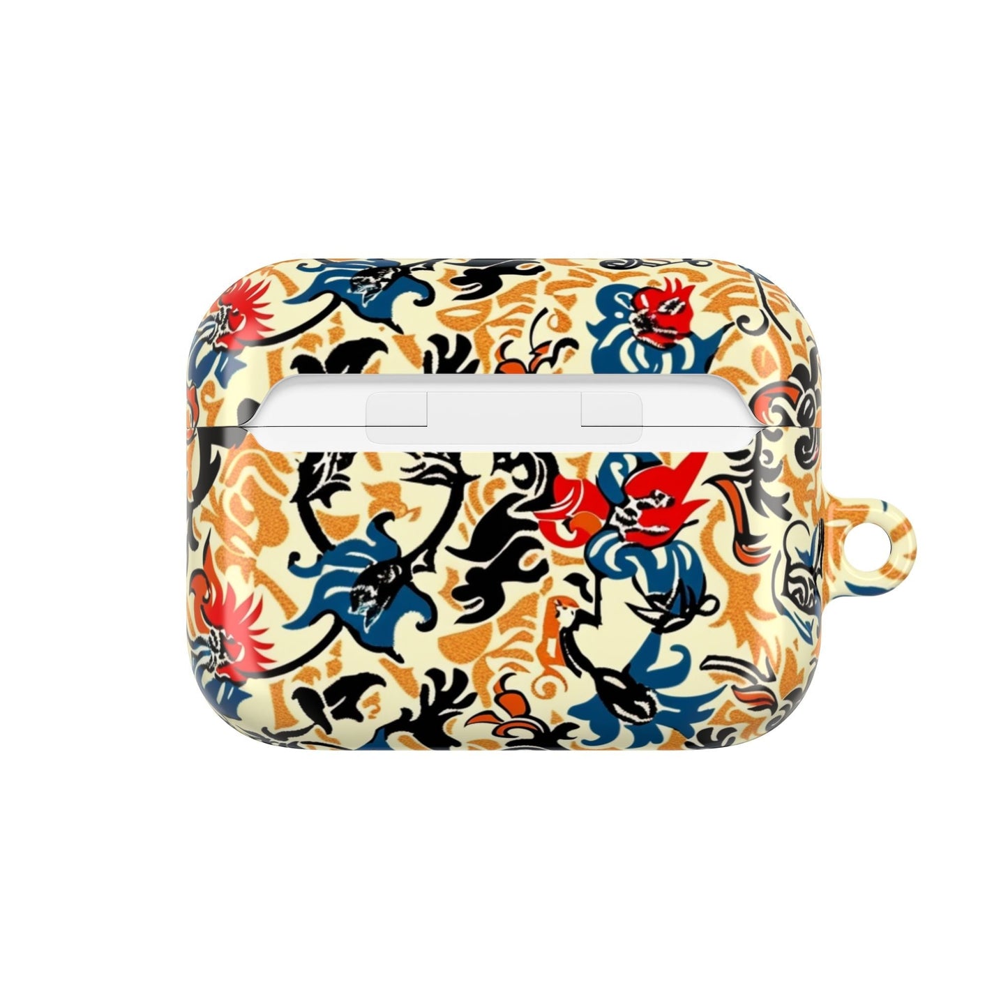Floral Vintage AirPod Case – Retro Blue & Red Tattoo - Style Protection - DIGITAL X