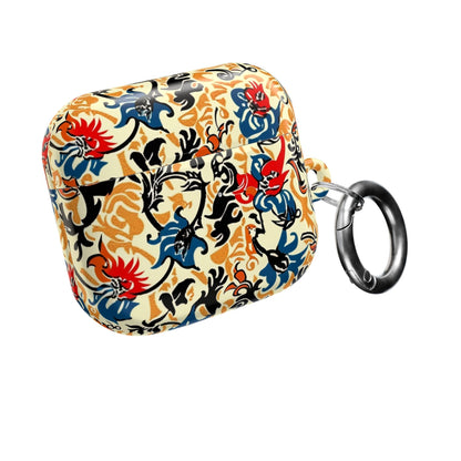 Floral Vintage AirPod Case – Retro Blue & Red Tattoo - Style Protection - DIGITAL X