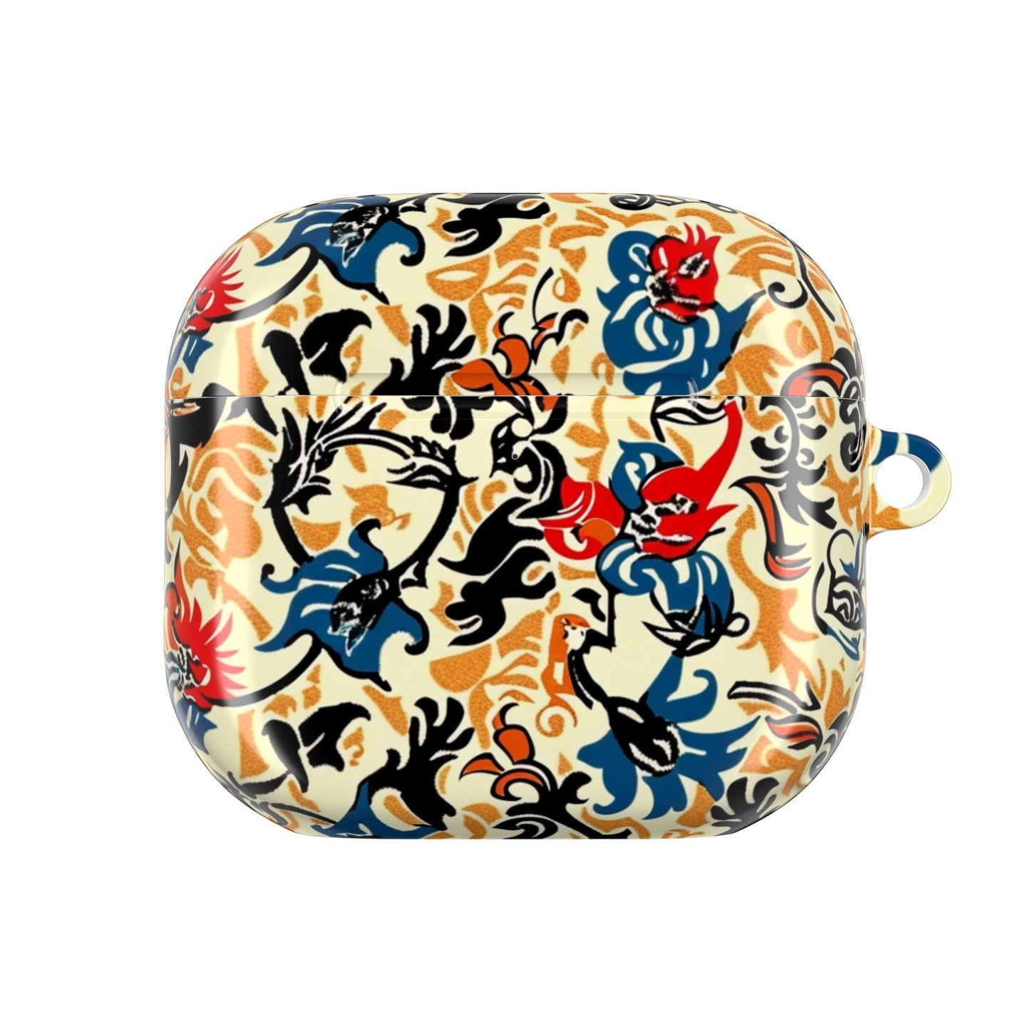 Floral Vintage AirPod Case – Retro Blue & Red Tattoo - Style Protection - DIGITAL X