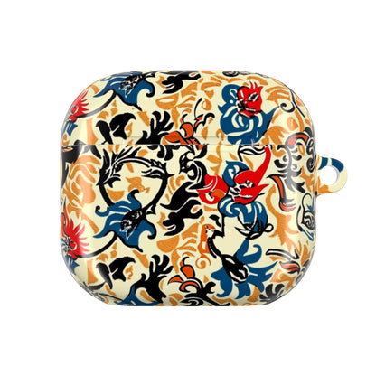 Floral Vintage AirPod Case – Retro Blue & Red Tattoo - Style Protection - DIGITAL X