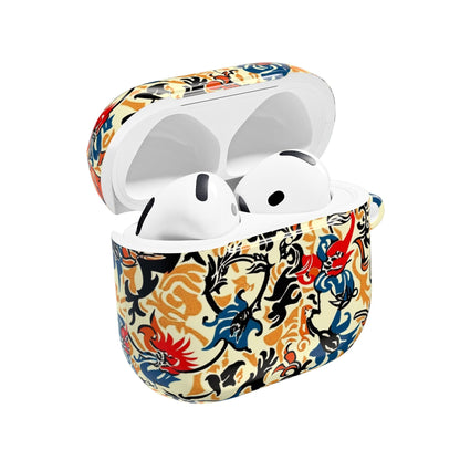 Floral Vintage AirPod Case – Retro Blue & Red Tattoo - Style Protection - DIGITAL X