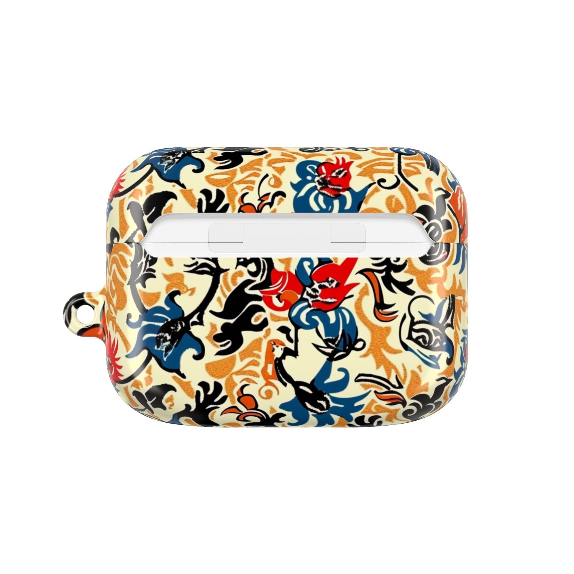 Floral Vintage AirPod Case – Retro Blue & Red Tattoo - Style Protection - DIGITAL X