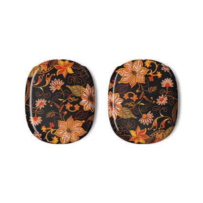 Floral Vintage AirPod Max Case — Black & Orange Botanical Earcup Covers - DIGITAL X