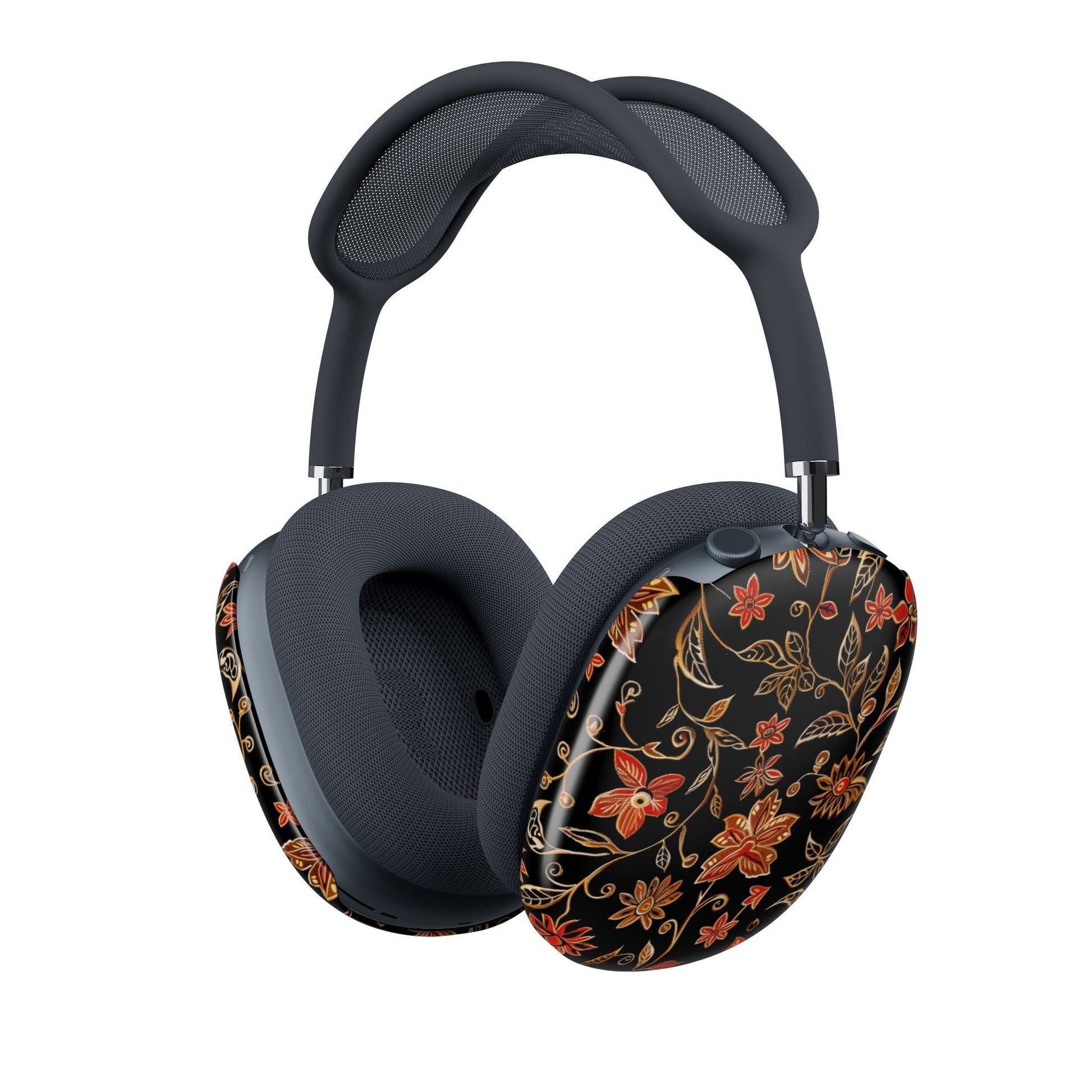 Floral Vintage AirPod Max Case — Black & Red Floral Ear Cup Skins - DIGITAL X