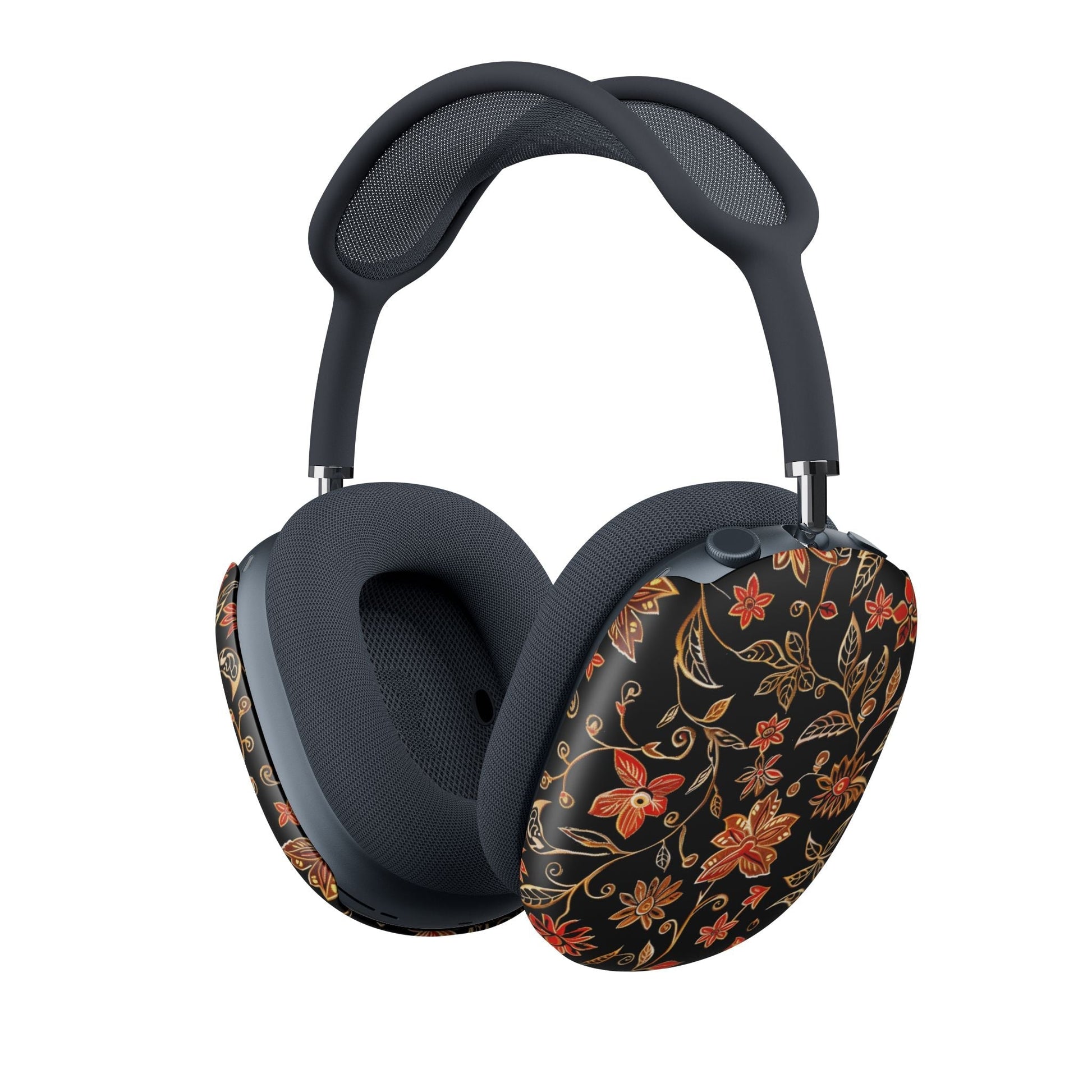 Floral Vintage AirPod Max Case — Black & Red Floral Ear Cup Skins - DIGITAL X