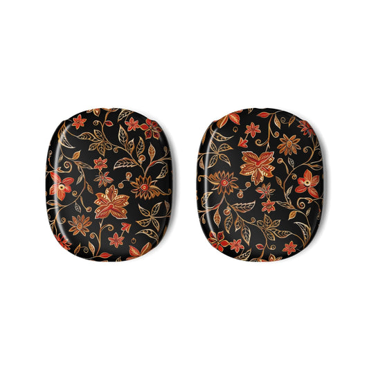 Floral Vintage AirPod Max Case — Black & Red Floral Ear Cup Skins - DIGITAL X