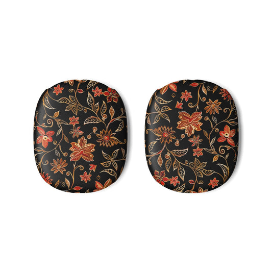 Floral Vintage AirPod Max Case — Black & Red Floral Ear Cup Skins - DIGITAL X