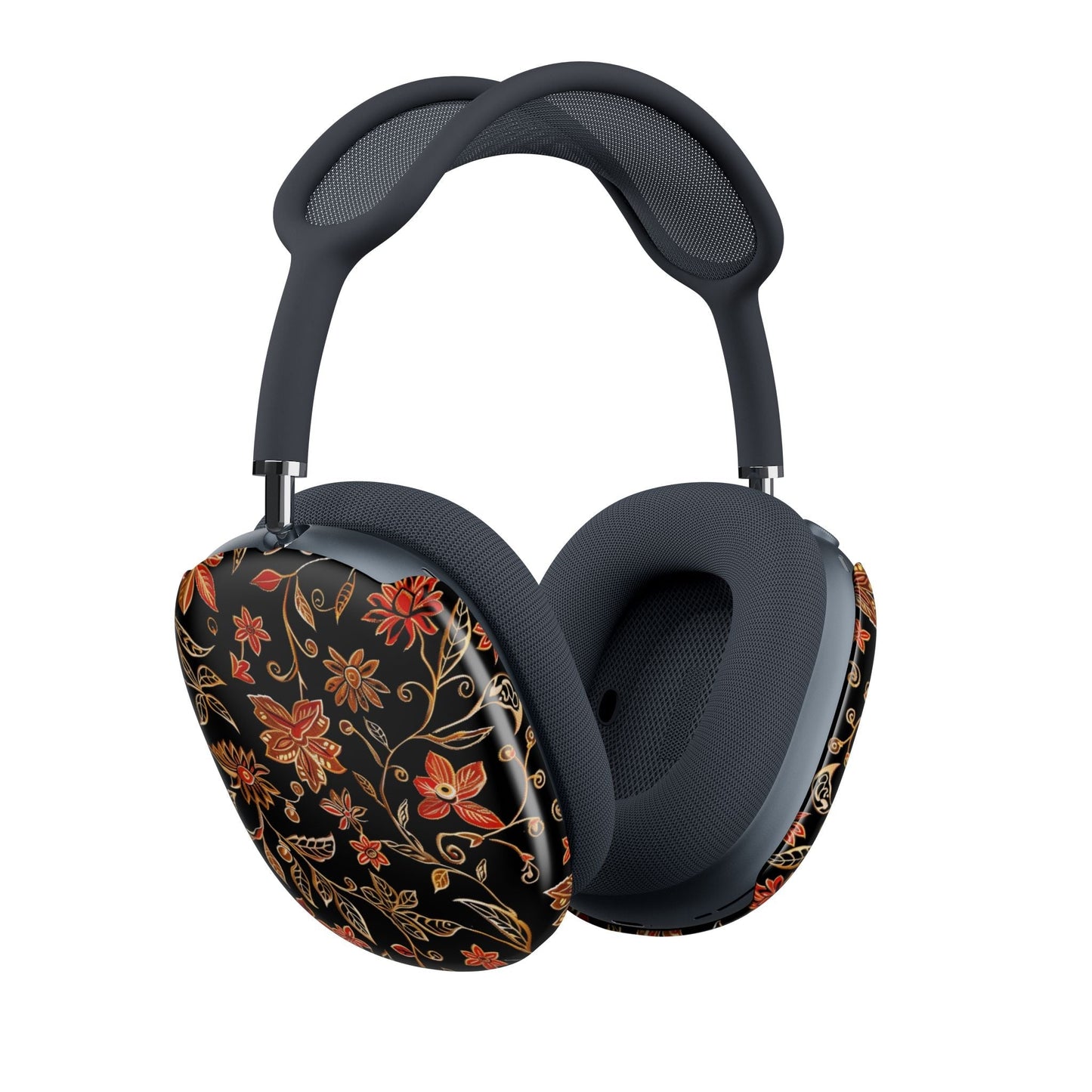 Floral Vintage AirPod Max Case — Black & Red Floral Ear Cup Skins - DIGITAL X