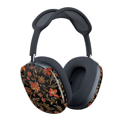 Floral Vintage AirPod Max Case — Black & Red Floral Ear Cup Skins - DIGITAL X