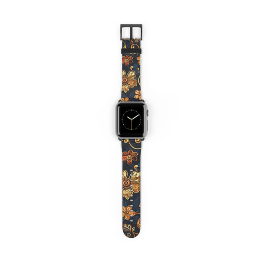 Floral Vintage Apple Watch Band — Dark Boho Floral Strap - DIGITAL X