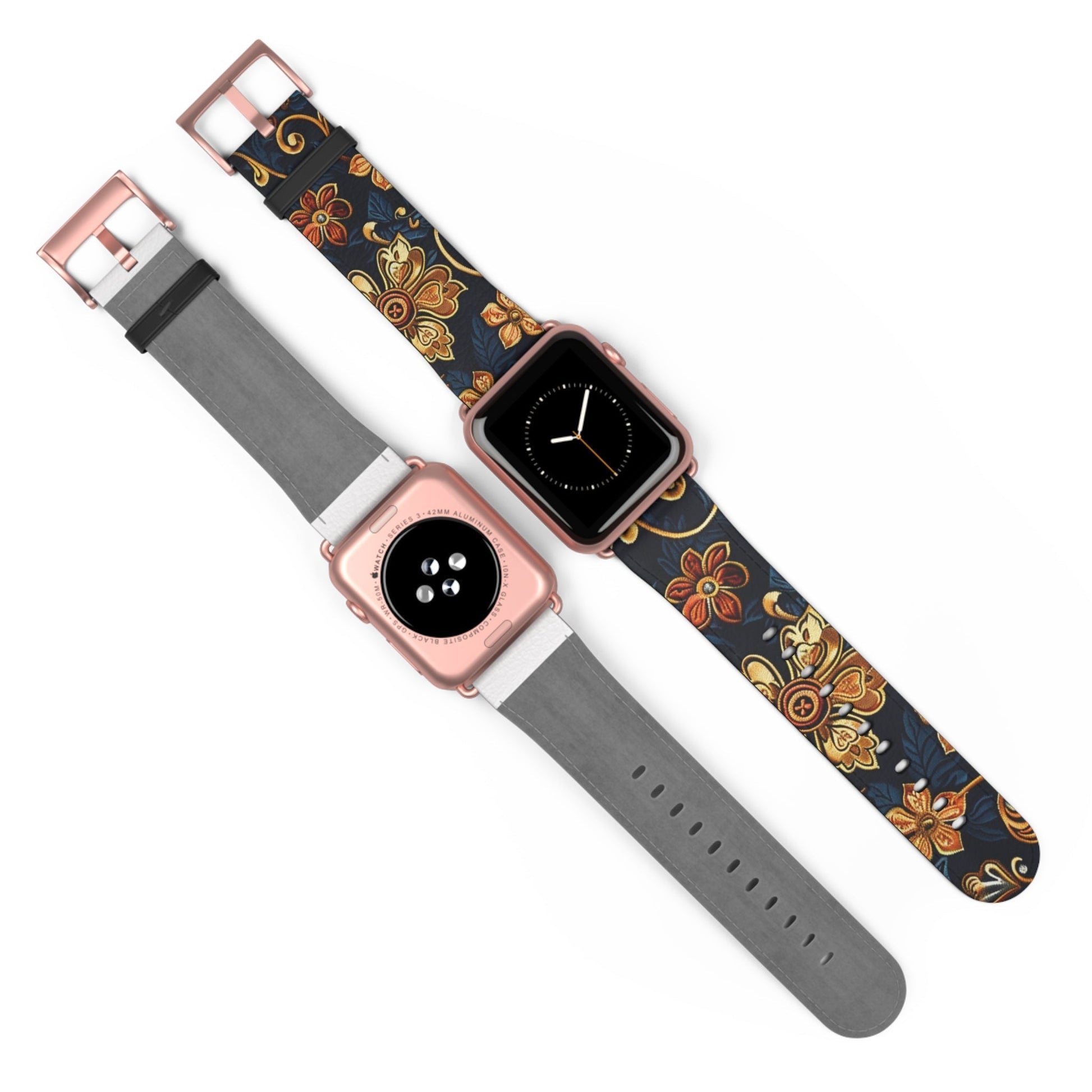 Floral Vintage Apple Watch Band — Dark Boho Floral Strap - DIGITAL X
