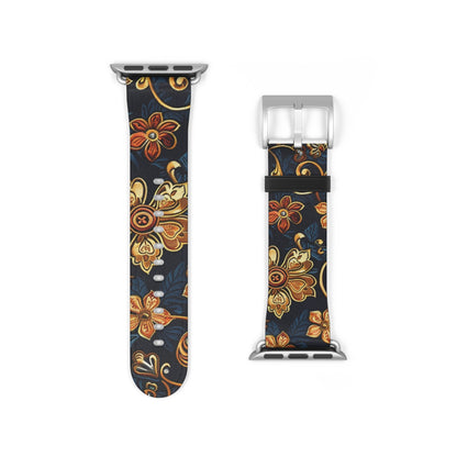 Floral Vintage Apple Watch Band — Dark Boho Floral Strap - DIGITAL X
