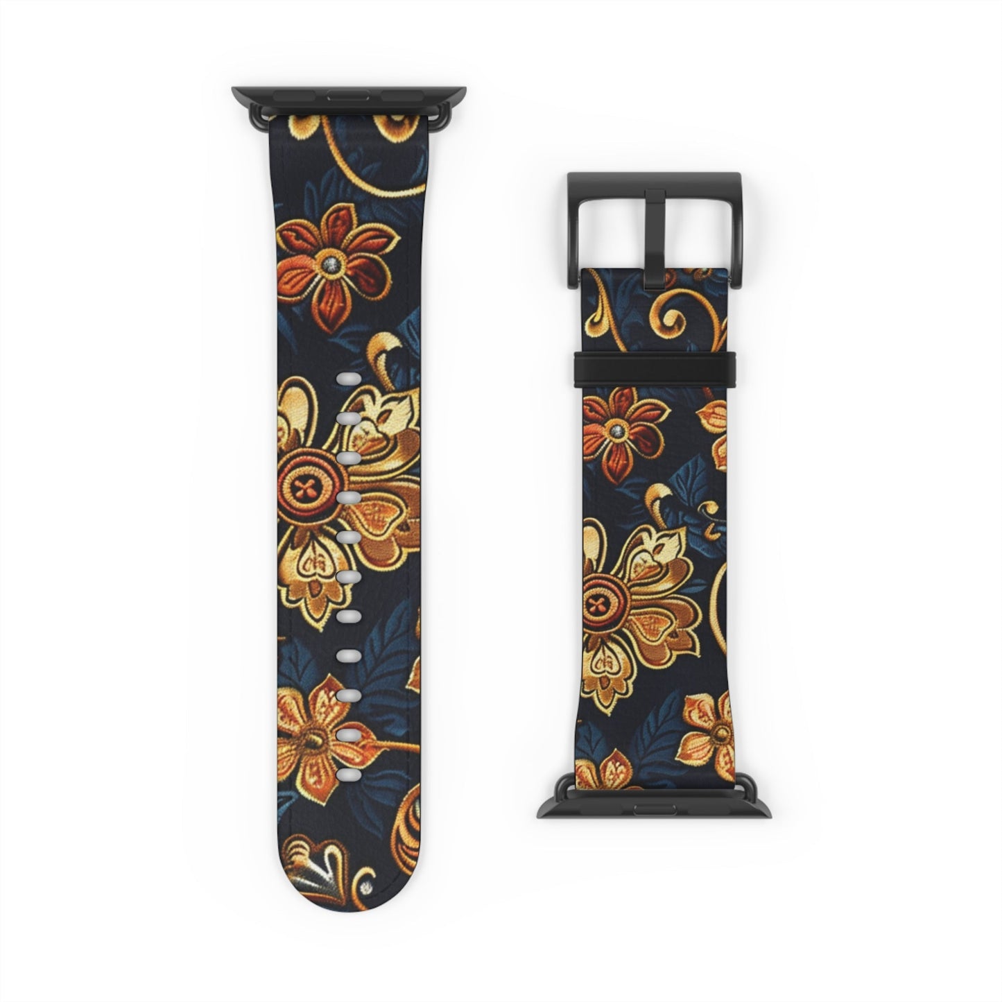 Floral Vintage Apple Watch Band — Dark Boho Floral Strap - DIGITAL X