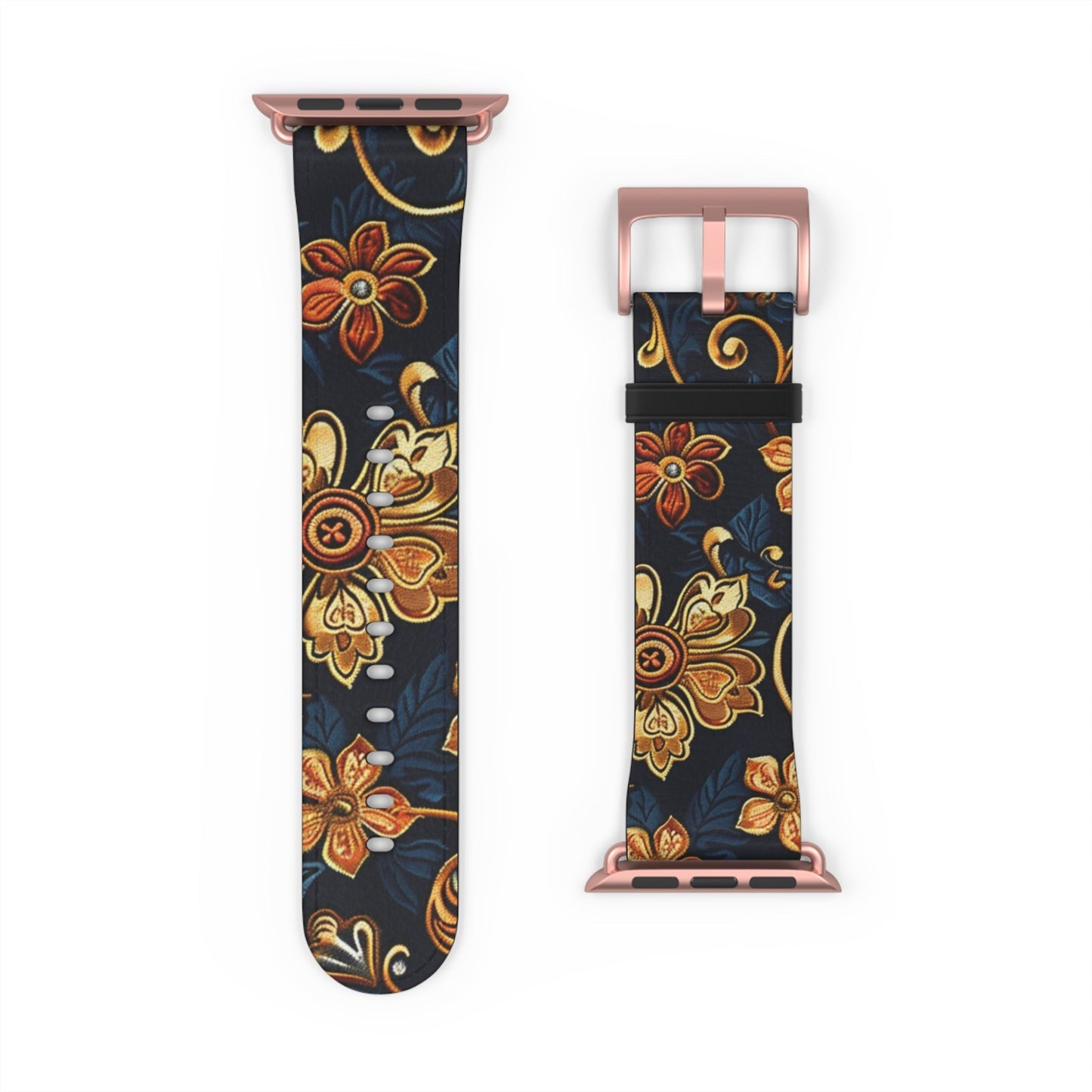 Floral Vintage Apple Watch Band — Dark Boho Floral Strap - DIGITAL X