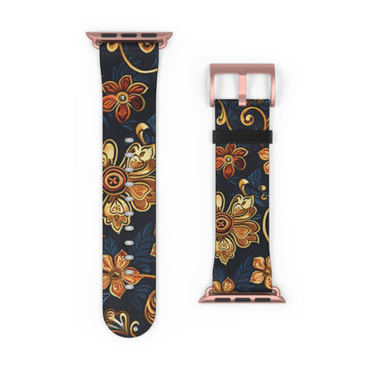 Floral Vintage Apple Watch Band — Dark Boho Floral Strap - DIGITAL X