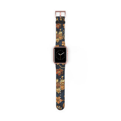 Floral Vintage Apple Watch Band — Dark Boho Floral Strap - DIGITAL X