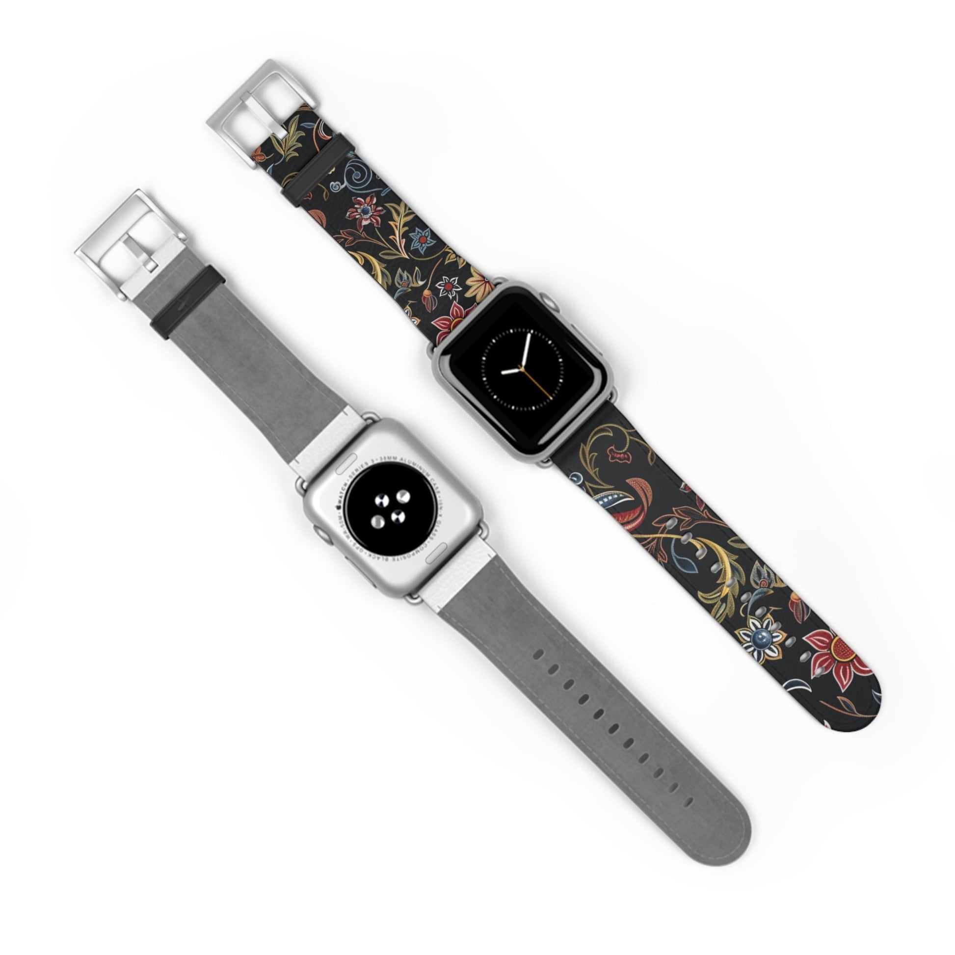 Floral Vintage Night Watch Band - Classic Dark Botanical Apple Watch Strap - DIGITAL X
