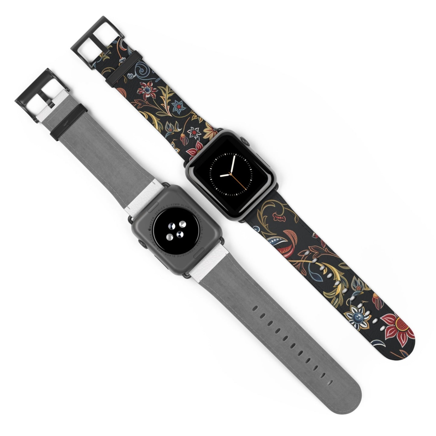 Floral Vintage Night Watch Band - Classic Dark Botanical Apple Watch Strap - DIGITAL X