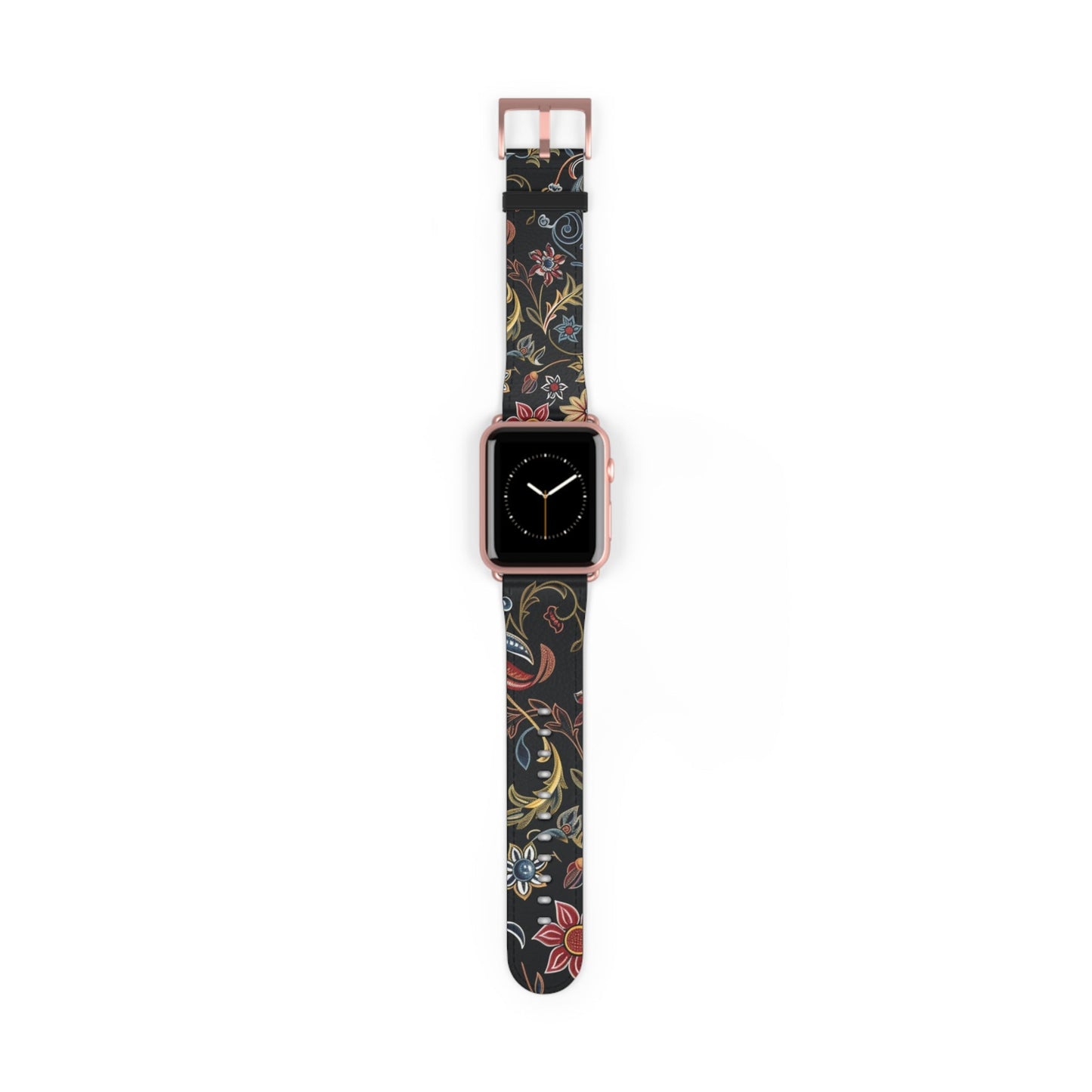 Floral Vintage Night Watch Band - Classic Dark Botanical Apple Watch Strap - DIGITAL X