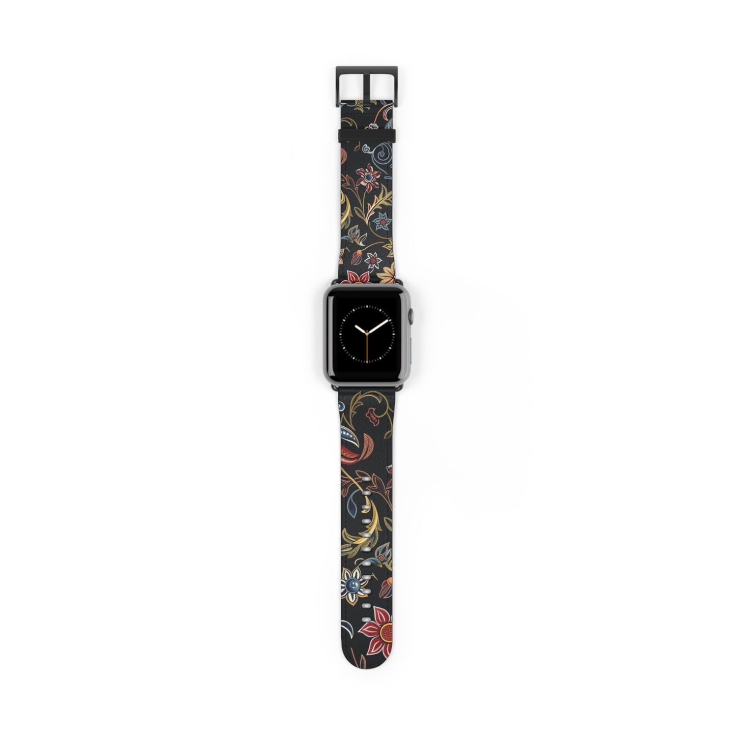Floral Vintage Night Watch Band - Classic Dark Botanical Apple Watch Strap - DIGITAL X