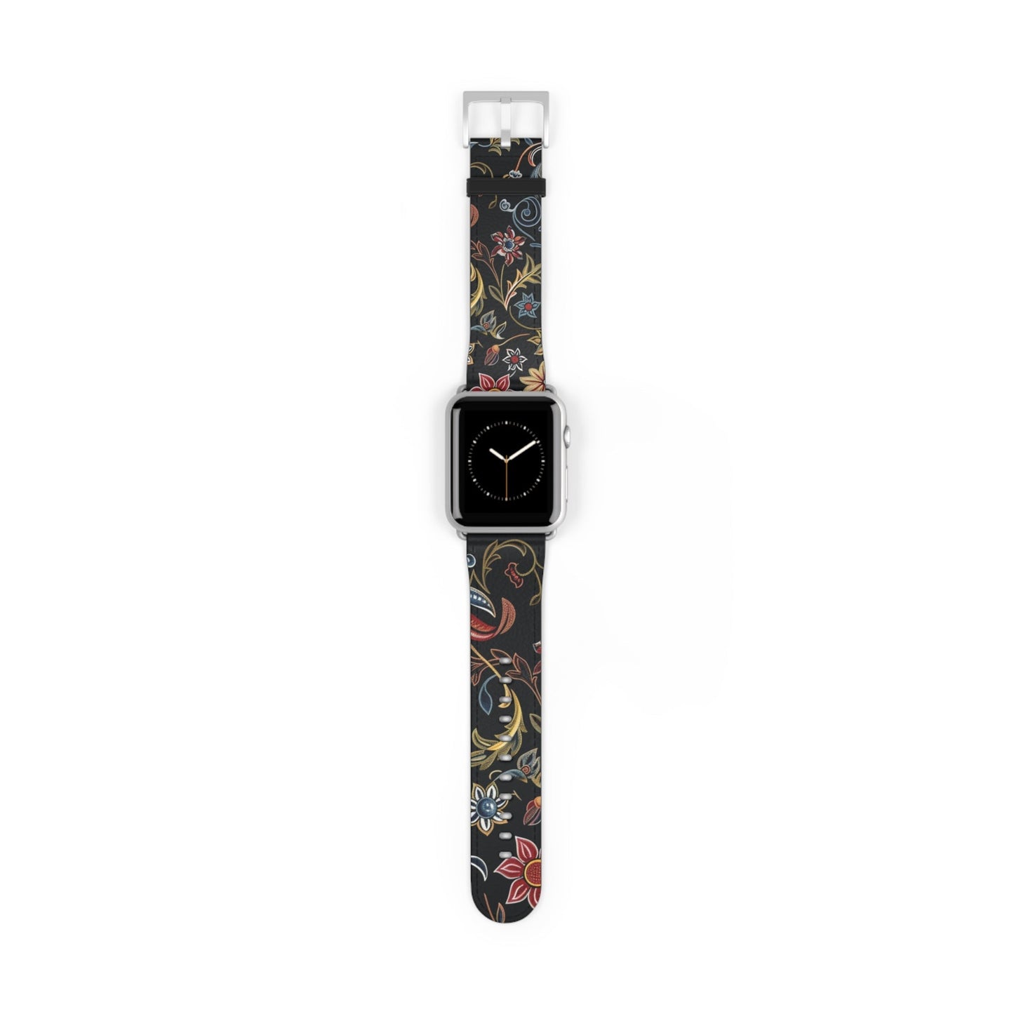 Floral Vintage Night Watch Band - Classic Dark Botanical Apple Watch Strap - DIGITAL X