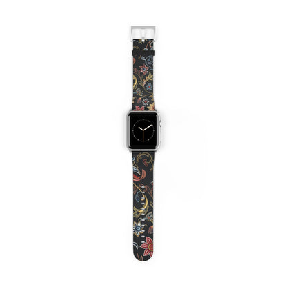 Floral Vintage Night Watch Band - Classic Dark Botanical Apple Watch Strap - DIGITAL X