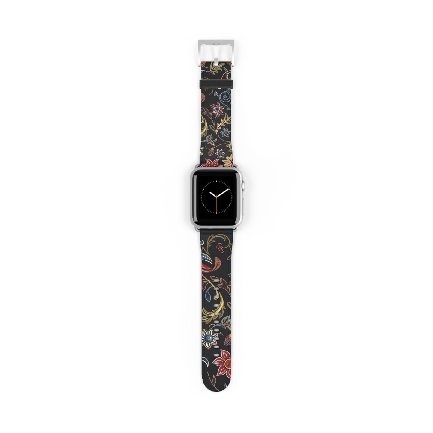 Floral Vintage Night Watch Band - Classic Dark Botanical Apple Watch Strap - DIGITAL X