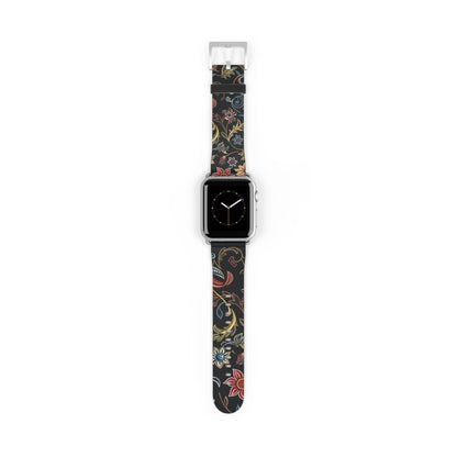 Floral Vintage Night Watch Band - Classic Dark Botanical Apple Watch Strap - DIGITAL X