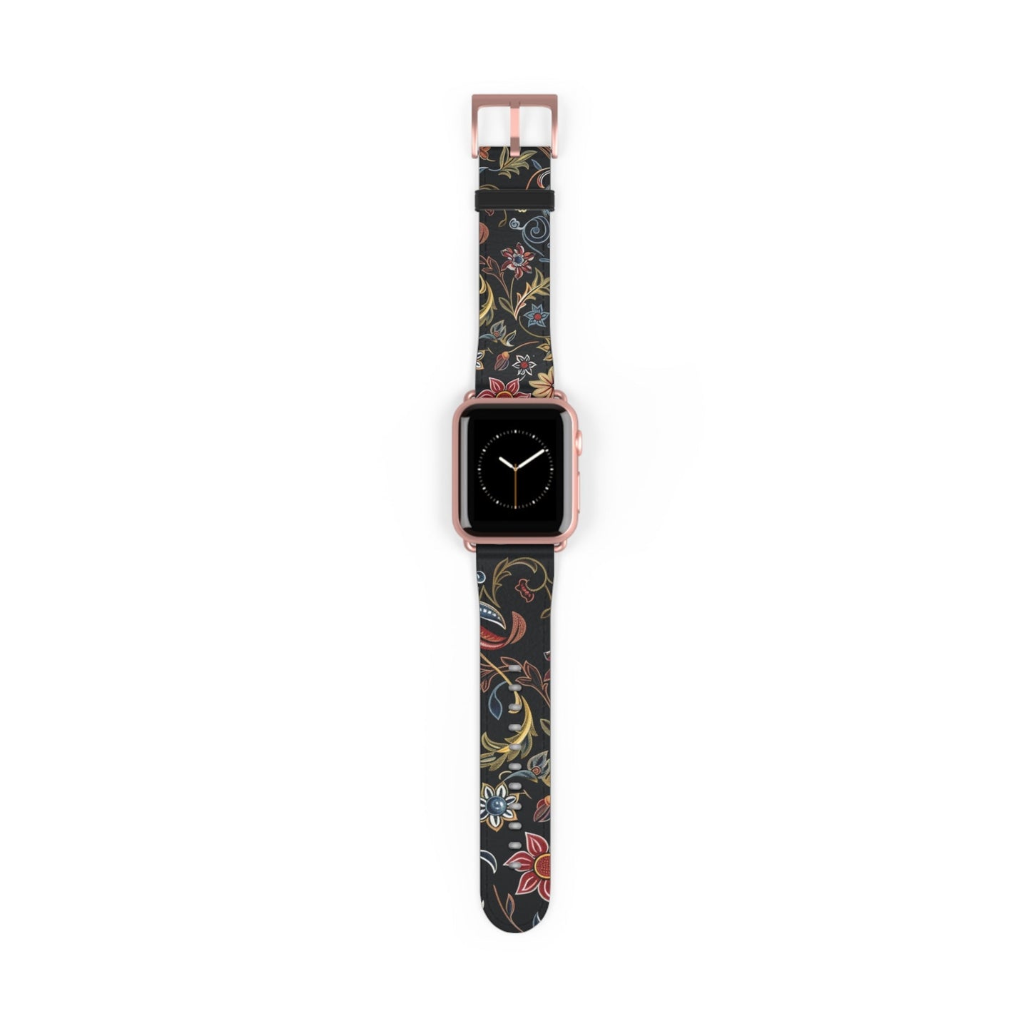 Floral Vintage Night Watch Band - Classic Dark Botanical Apple Watch Strap - DIGITAL X
