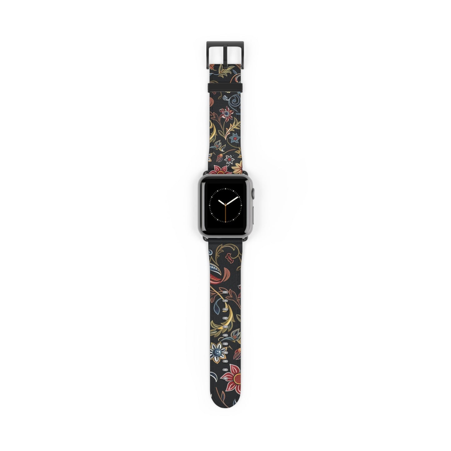 Floral Vintage Night Watch Band - Classic Dark Botanical Apple Watch Strap - DIGITAL X