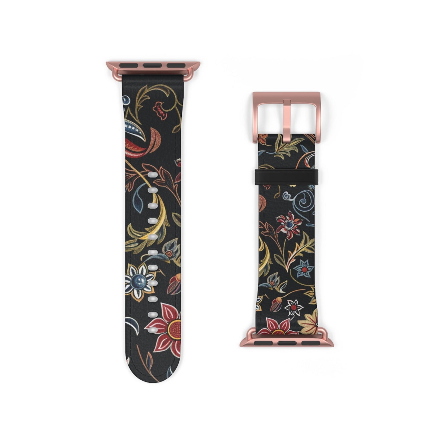 Floral Vintage Night Watch Band - Classic Dark Botanical Apple Watch Strap - DIGITAL X