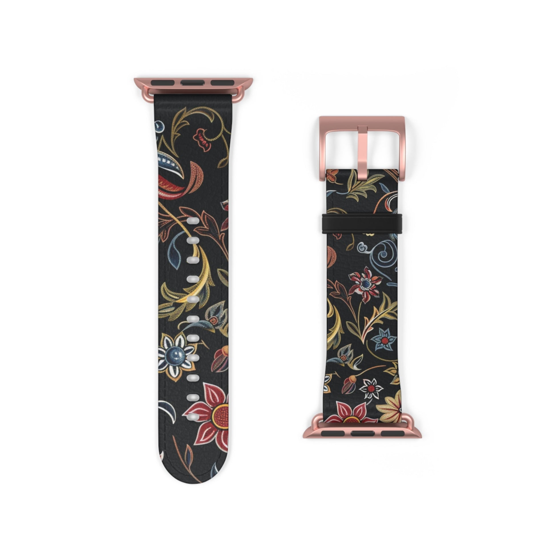 Floral Vintage Night Watch Band - Classic Dark Botanical Apple Watch Strap - DIGITAL X