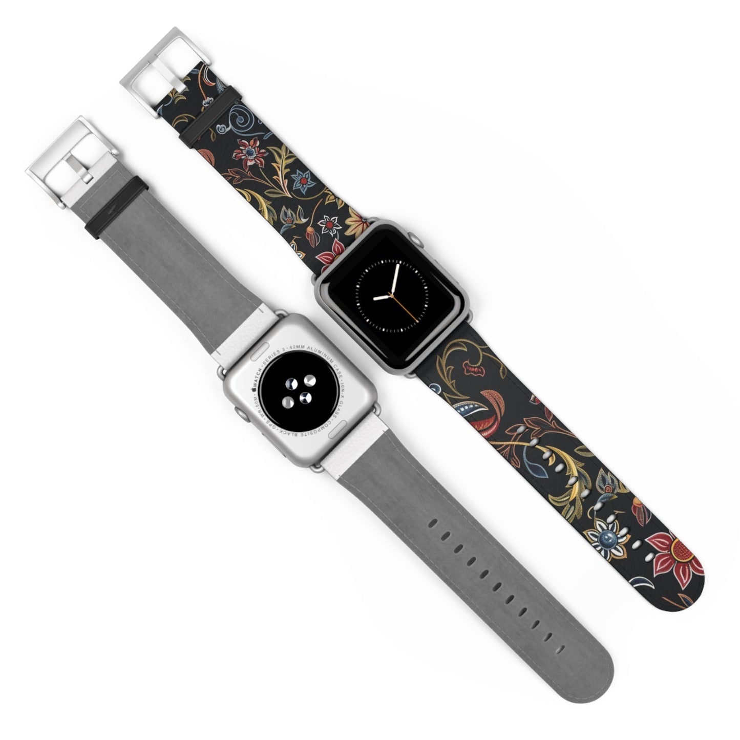 Floral Vintage Night Watch Band - Classic Dark Botanical Apple Watch Strap - DIGITAL X