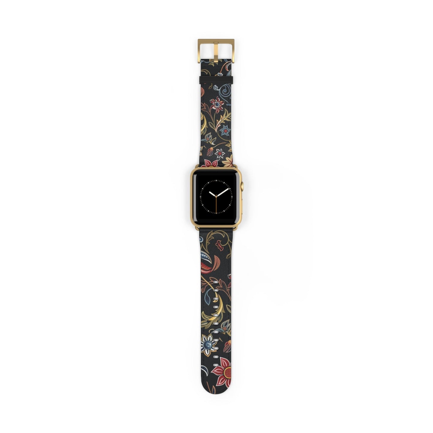 Floral Vintage Night Watch Band - Classic Dark Botanical Apple Watch Strap - DIGITAL X