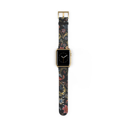 Floral Vintage Night Watch Band - Classic Dark Botanical Apple Watch Strap - DIGITAL X