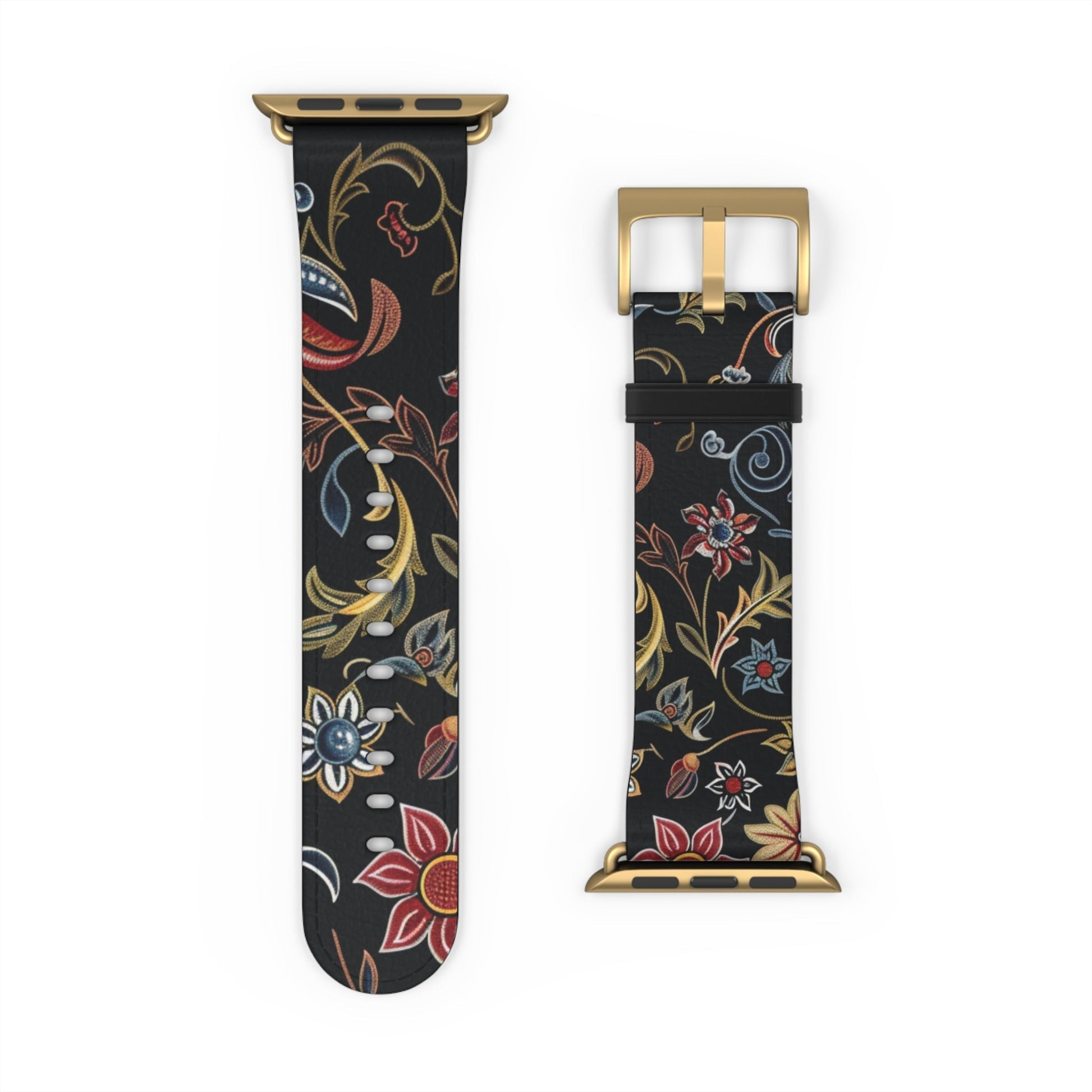 Floral Vintage Night Watch Band - Classic Dark Botanical Apple Watch Strap - DIGITAL X