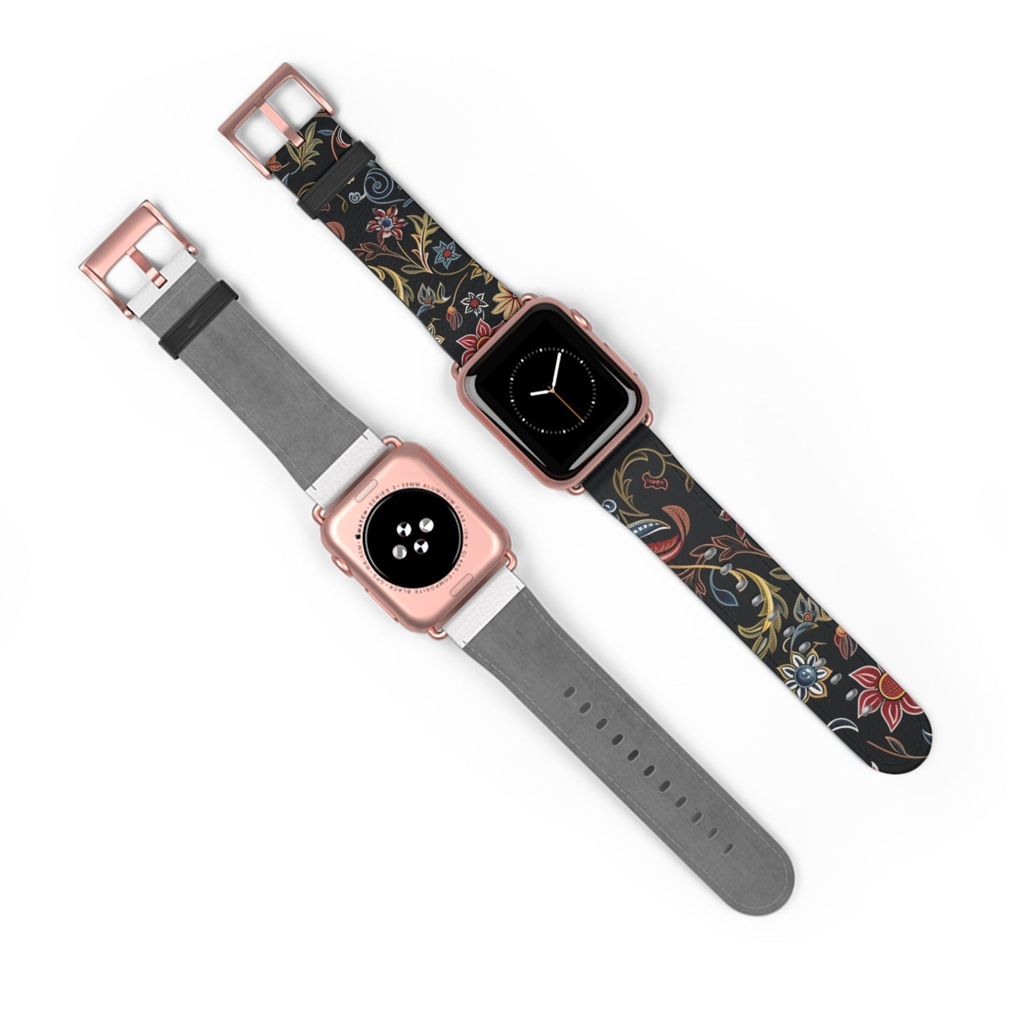Floral Vintage Night Watch Band - Classic Dark Botanical Apple Watch Strap - DIGITAL X