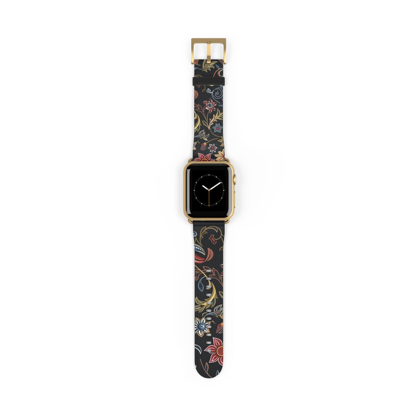 Floral Vintage Night Watch Band - Classic Dark Botanical Apple Watch Strap - DIGITAL X