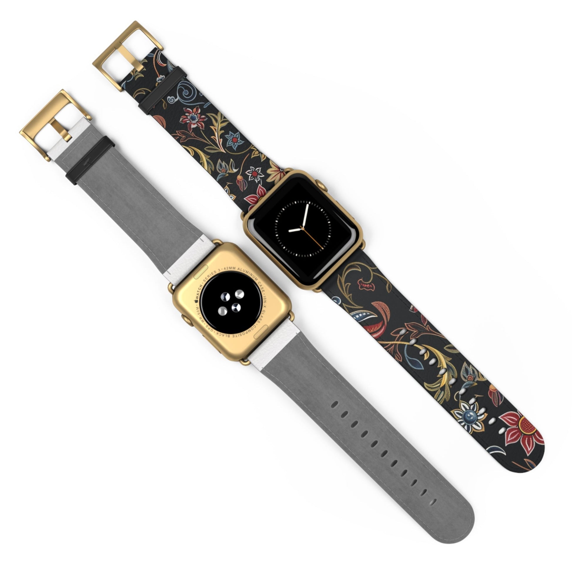 Floral Vintage Night Watch Band - Classic Dark Botanical Apple Watch Strap - DIGITAL X