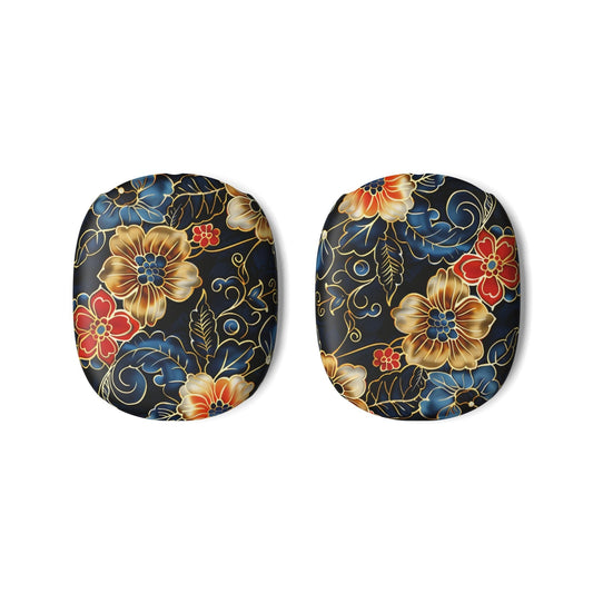 Floral Vintage Pattern AirPod Max Case — Black Gold Red Blue Floral Headphone Covers - DIGITAL X