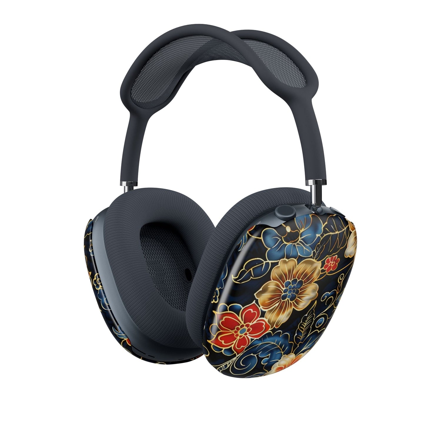 Floral Vintage Pattern AirPod Max Case — Black Gold Red Blue Floral Headphone Covers - DIGITAL X