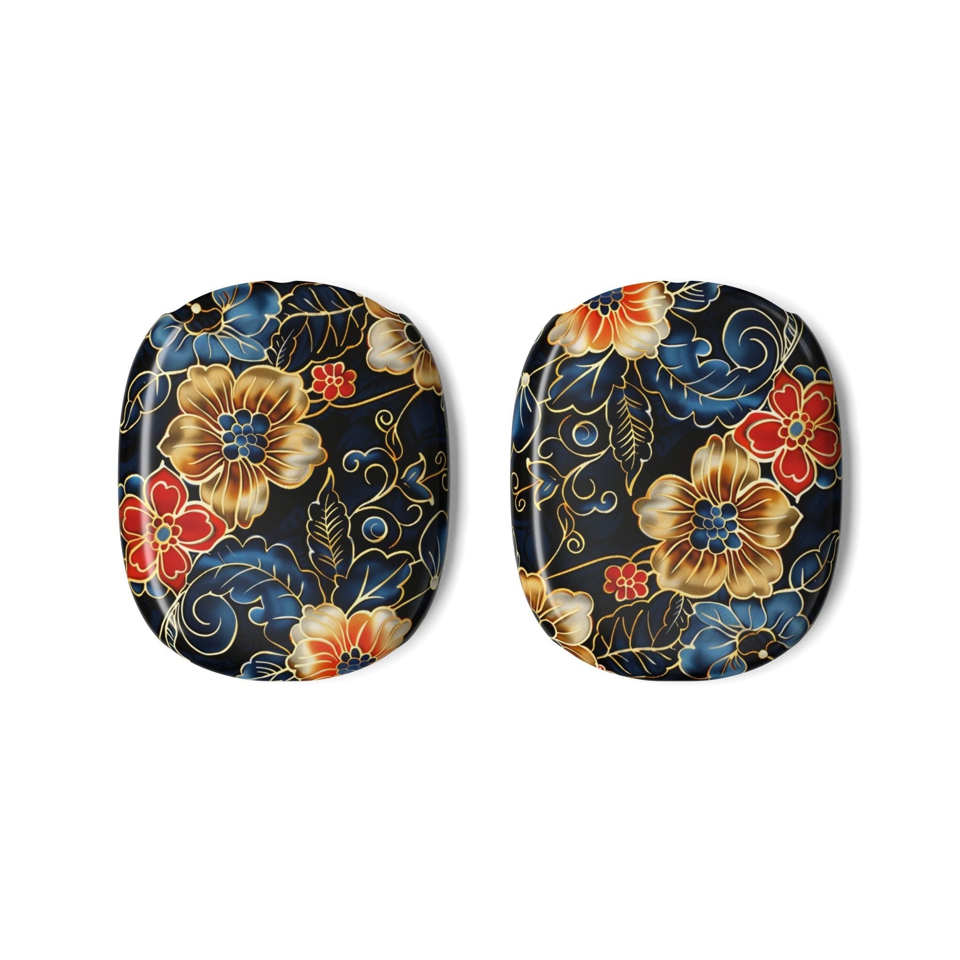 Floral Vintage Pattern AirPod Max Case — Black Gold Red Blue Floral Headphone Covers - DIGITAL X