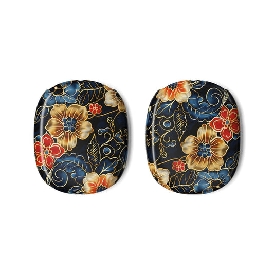 Floral Vintage Pattern AirPod Max Case — Black Gold Red Blue Floral Headphone Covers - DIGITAL X