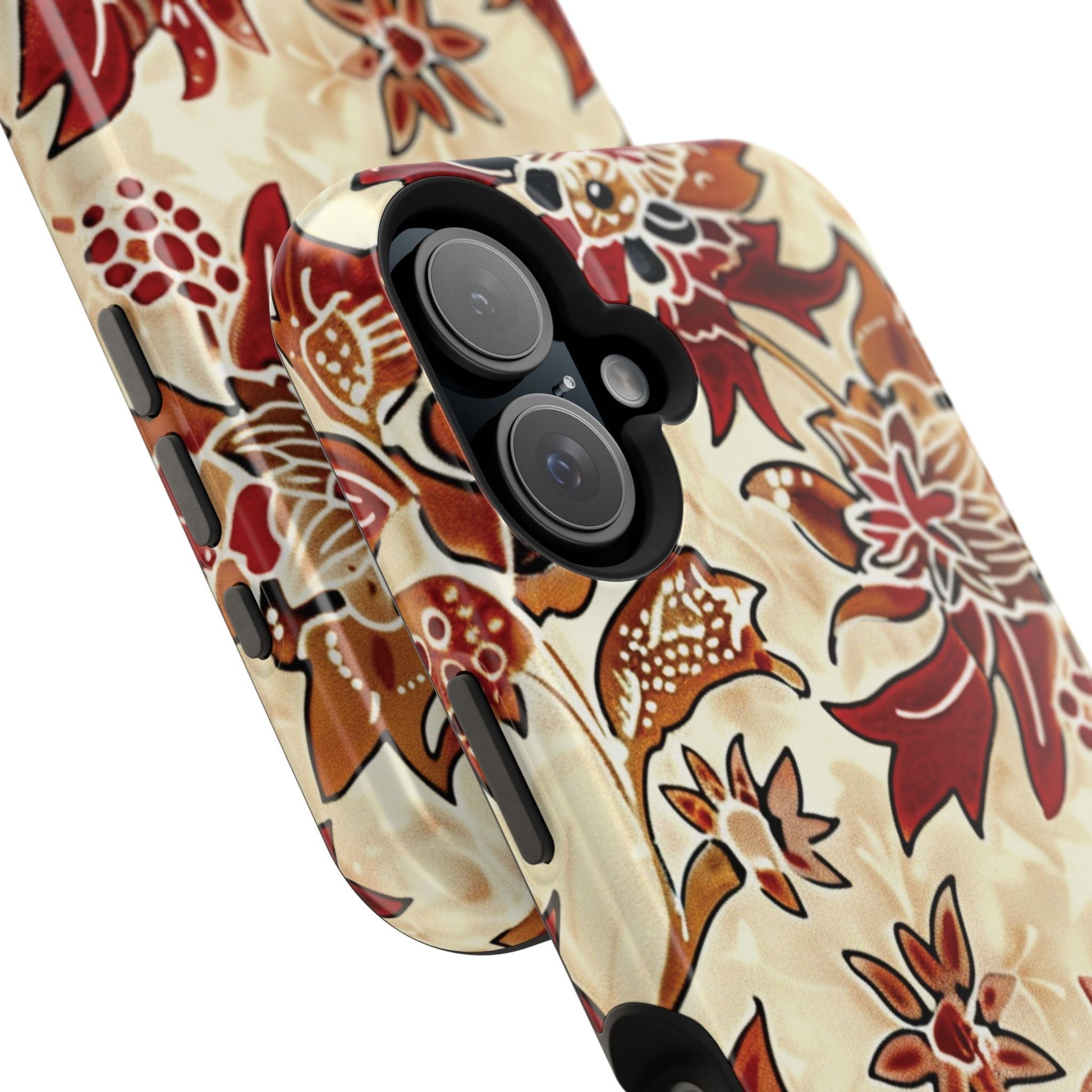 Floral Vintage Red & Cream Magnetic Impact - Resistant Phone Case - DIGITAL X