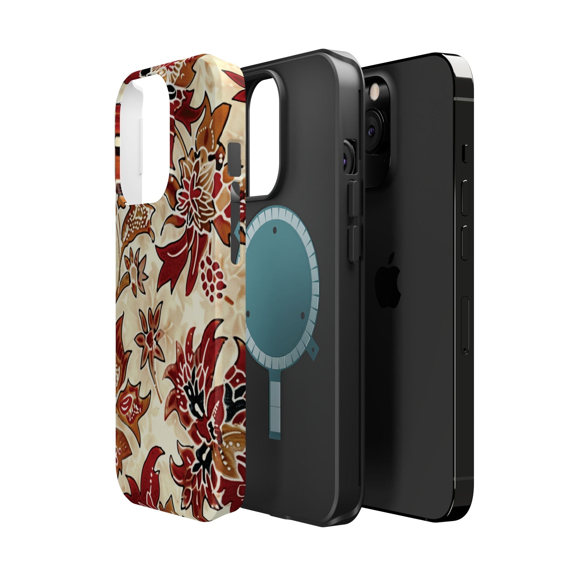 Floral Vintage Red & Cream Magnetic Impact - Resistant Phone Case - DIGITAL X