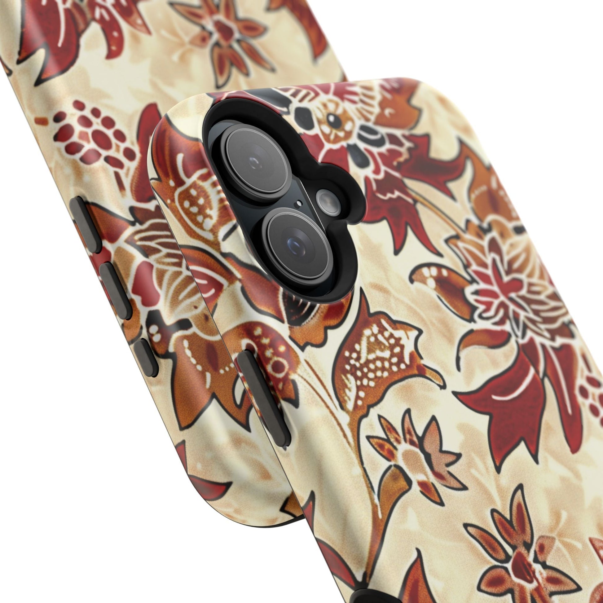 Floral Vintage Red & Cream Magnetic Impact - Resistant Phone Case - DIGITAL X
