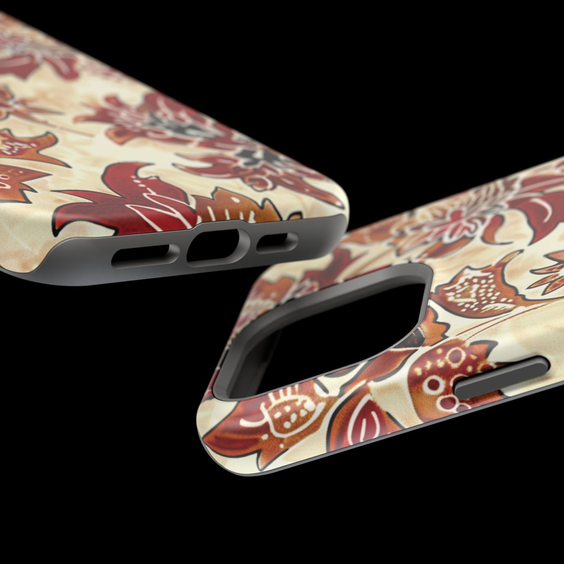 Floral Vintage Red & Cream Magnetic Impact - Resistant Phone Case - DIGITAL X