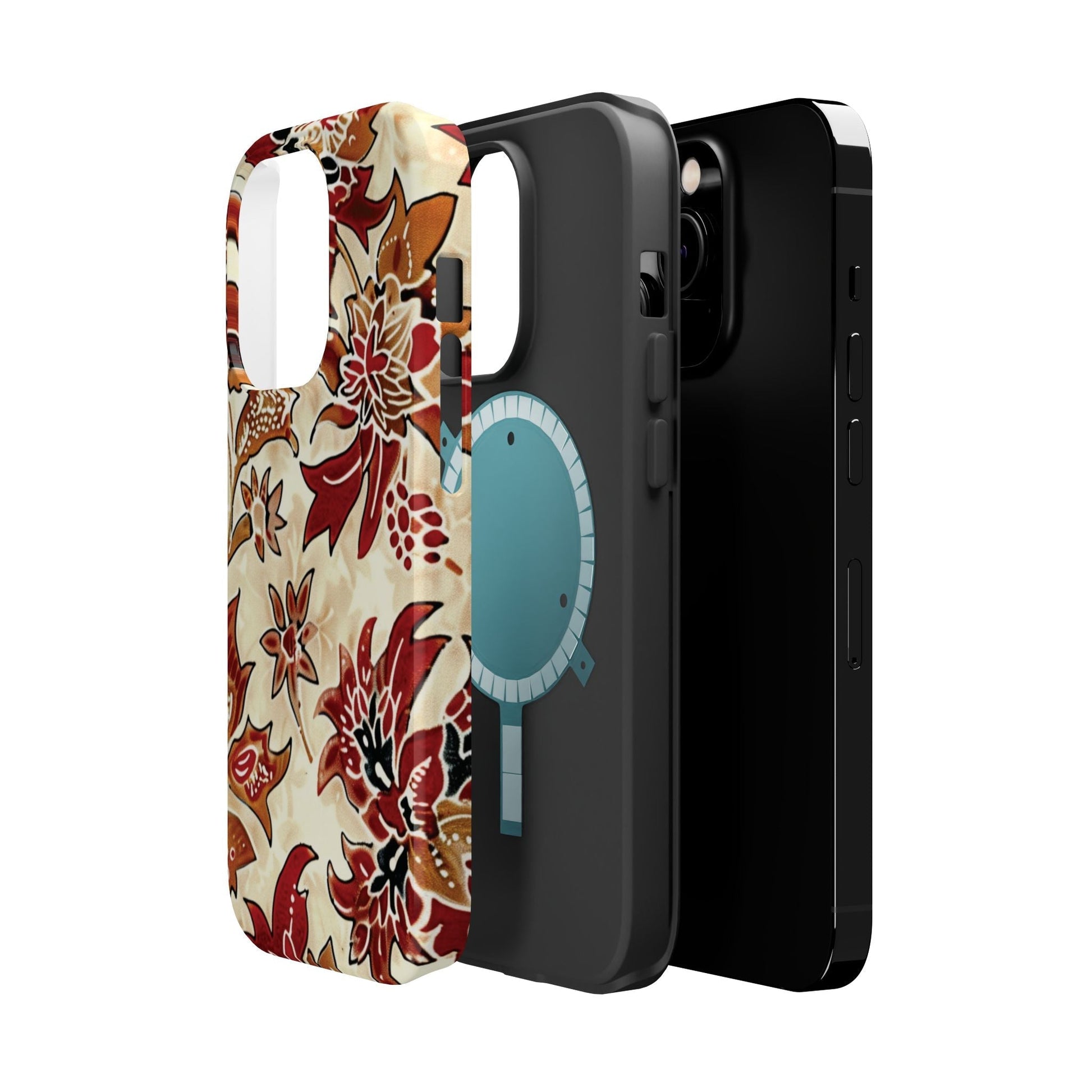 Floral Vintage Red & Cream Magnetic Impact - Resistant Phone Case - DIGITAL X