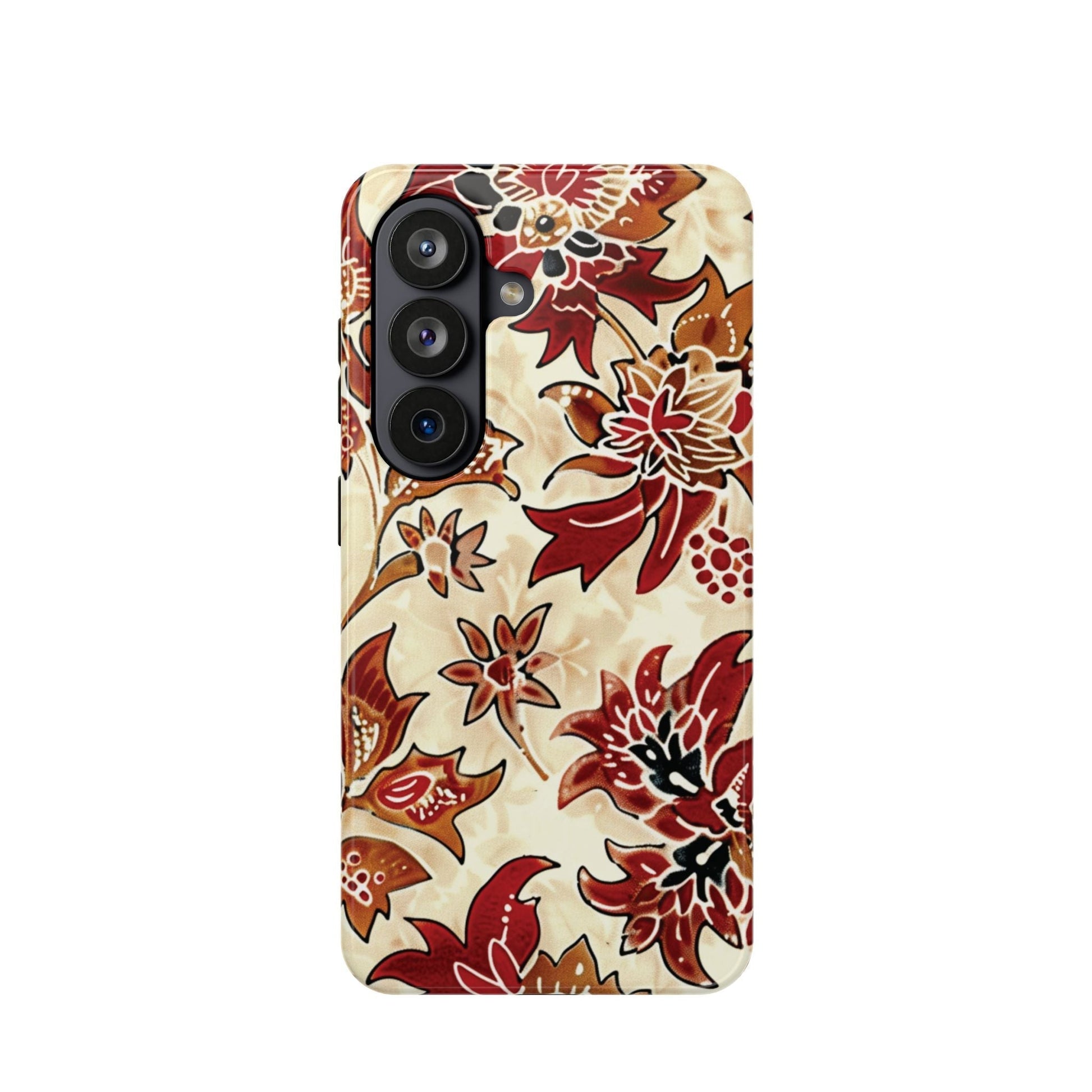 Floral Vintage Red & Cream Magnetic Impact - Resistant Phone Case - DIGITAL X